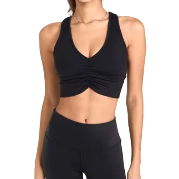 ALO Yoga Other - Alo Yoga wild thing racerback ruched v-neck black sports bra women's size small